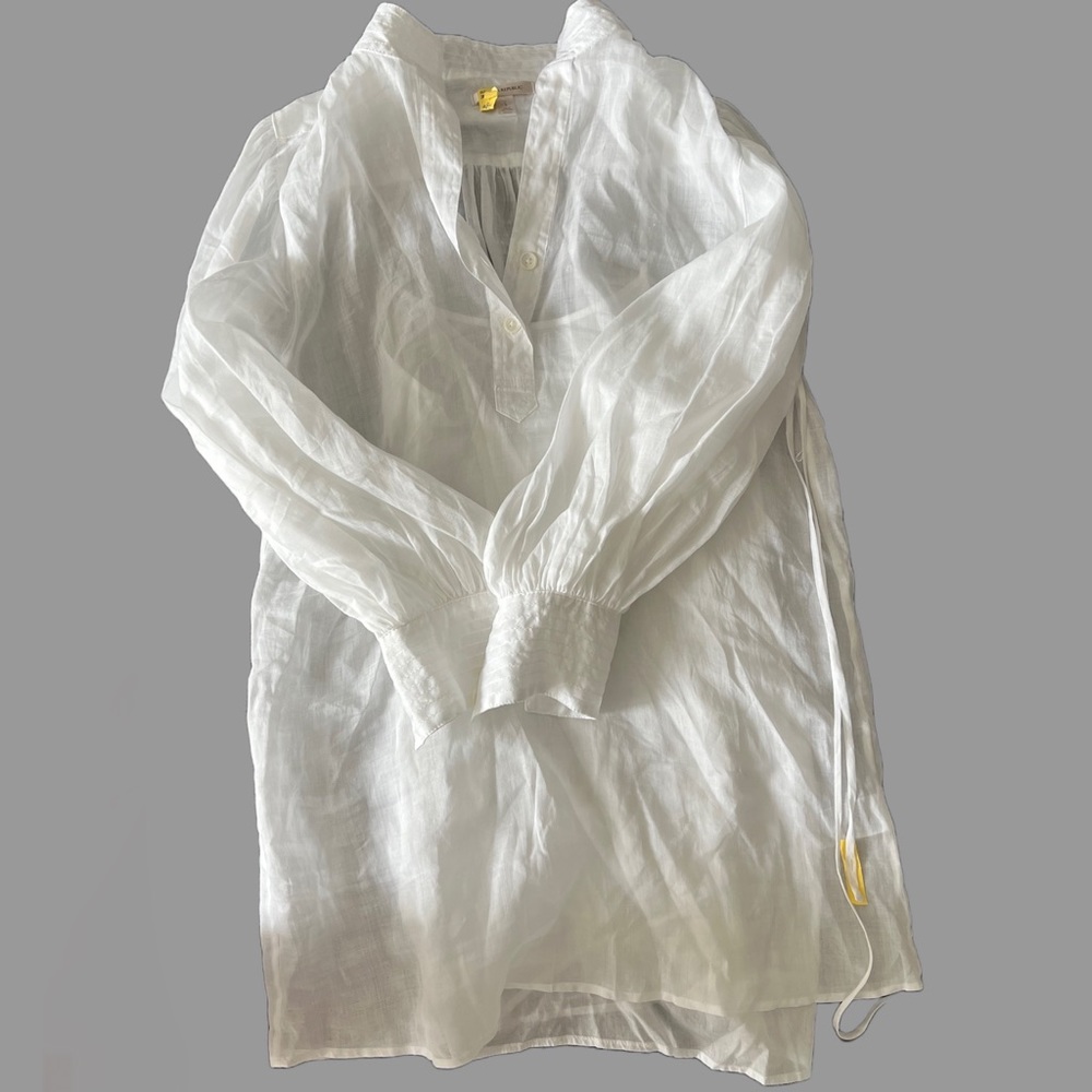 Banana Republic White European Linen Minidress